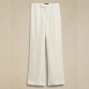 NWT Banana Republic White Salma Wide-Leg Linen Tuxedo Pant_Size 10
